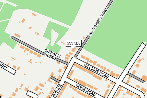 SS9 5DJ map - OS OpenMap – Local (Ordnance Survey) SS9 5DJ map - OS OpenMap – Local (Ordnance Survey)