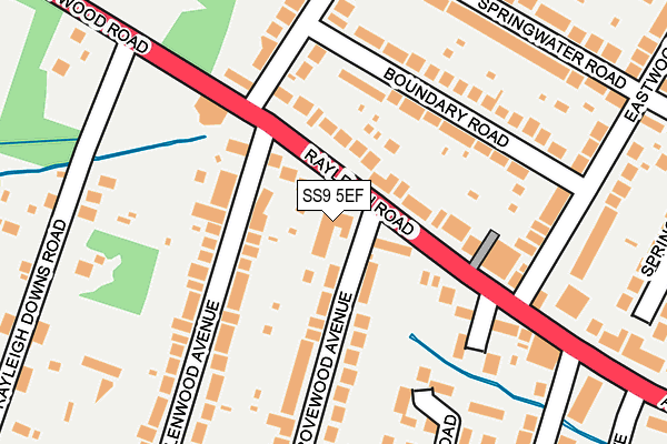SS9 5EF map - OS OpenMap – Local (Ordnance Survey) SS9 5EF map - OS OpenMap – Local (Ordnance Survey)