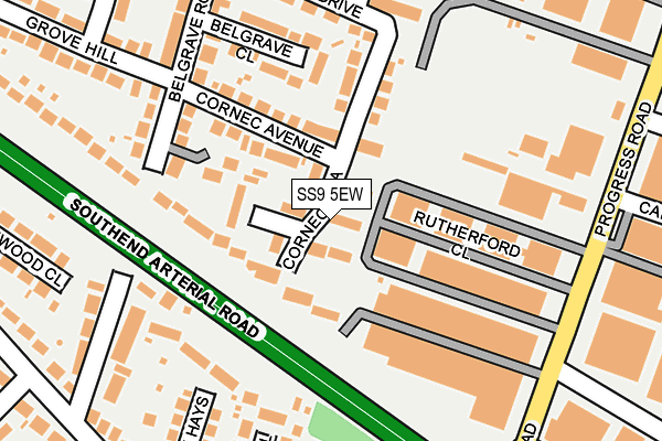 SS9 5EW map - OS OpenMap – Local (Ordnance Survey) SS9 5EW map - OS OpenMap – Local (Ordnance Survey)