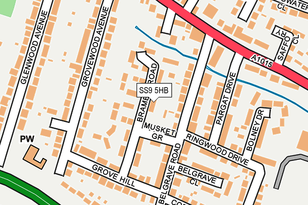 SS9 5HB map - OS OpenMap – Local (Ordnance Survey) SS9 5HB map - OS OpenMap – Local (Ordnance Survey)