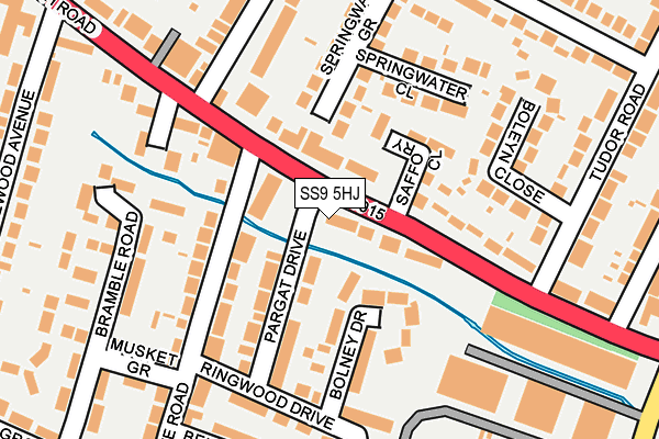SS9 5HJ map - OS OpenMap – Local (Ordnance Survey) SS9 5HJ map - OS OpenMap – Local (Ordnance Survey)
