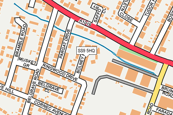 SS9 5HQ map - OS OpenMap – Local (Ordnance Survey) SS9 5HQ map - OS OpenMap – Local (Ordnance Survey)