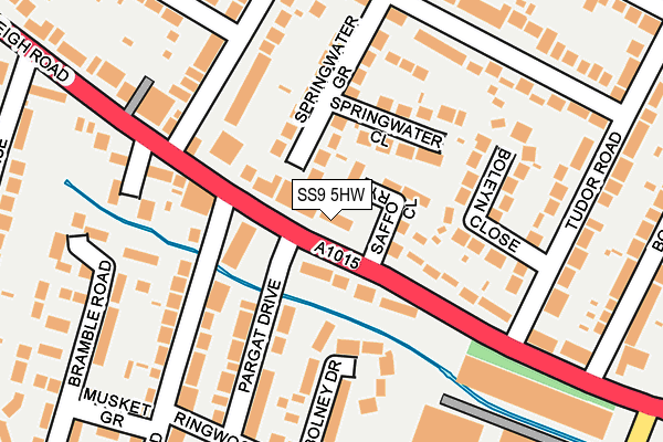 SS9 5HW map - OS OpenMap – Local (Ordnance Survey) SS9 5HW map - OS OpenMap – Local (Ordnance Survey)