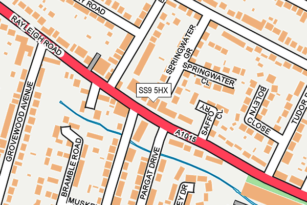 SS9 5HX map - OS OpenMap – Local (Ordnance Survey) SS9 5HX map - OS OpenMap – Local (Ordnance Survey)