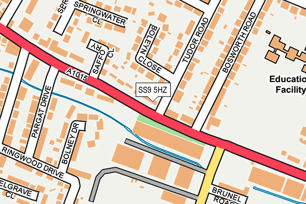 SS9 5HZ map - OS OpenMap – Local (Ordnance Survey) SS9 5HZ map - OS OpenMap – Local (Ordnance Survey)