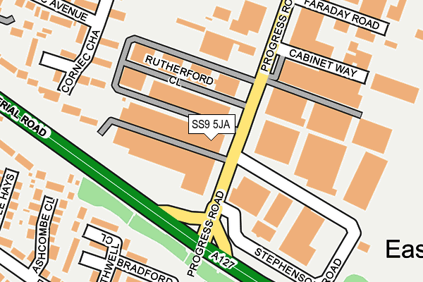 SS9 5JA map - OS OpenMap – Local (Ordnance Survey) SS9 5JA map - OS OpenMap – Local (Ordnance Survey)