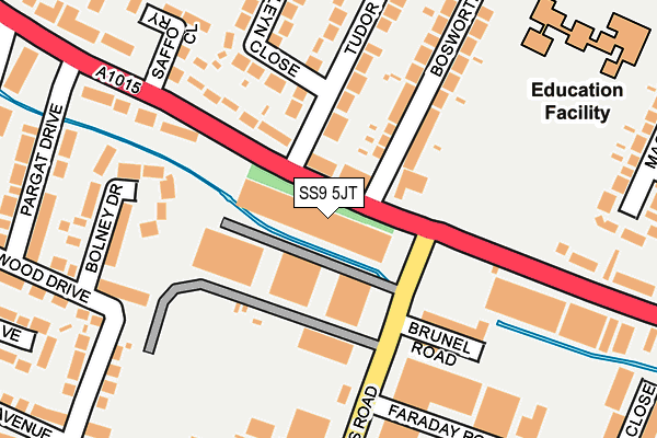 SS9 5JT map - OS OpenMap – Local (Ordnance Survey) SS9 5JT map - OS OpenMap – Local (Ordnance Survey)