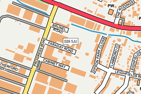 SS9 5JU map - OS OpenMap – Local (Ordnance Survey) SS9 5JU map - OS OpenMap – Local (Ordnance Survey)