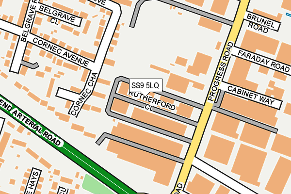 SS9 5LQ map - OS OpenMap – Local (Ordnance Survey) SS9 5LQ map - OS OpenMap – Local (Ordnance Survey)