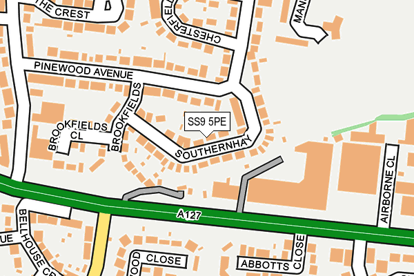 SS9 5PE map - OS OpenMap – Local (Ordnance Survey) SS9 5PE map - OS OpenMap – Local (Ordnance Survey)