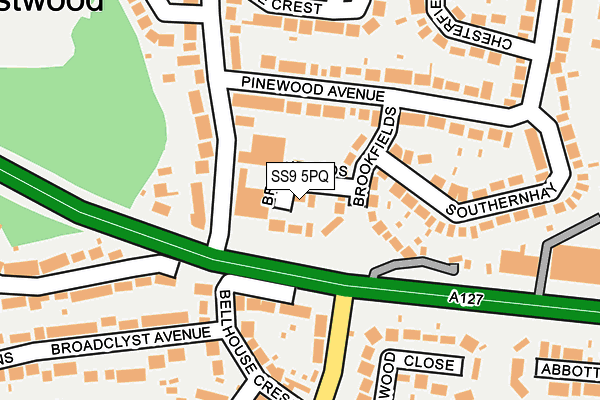SS9 5PQ map - OS OpenMap – Local (Ordnance Survey) SS9 5PQ map - OS OpenMap – Local (Ordnance Survey)