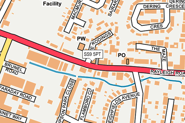 SS9 5PT map - OS OpenMap – Local (Ordnance Survey) SS9 5PT map - OS OpenMap – Local (Ordnance Survey)
