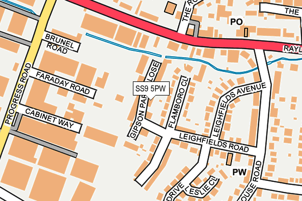SS9 5PW map - OS OpenMap – Local (Ordnance Survey) SS9 5PW map - OS OpenMap – Local (Ordnance Survey)
