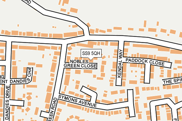 SS9 5QH map - OS OpenMap – Local (Ordnance Survey) SS9 5QH map - OS OpenMap – Local (Ordnance Survey)