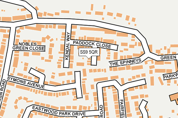 SS9 5QR map - OS OpenMap – Local (Ordnance Survey) SS9 5QR map - OS OpenMap – Local (Ordnance Survey)