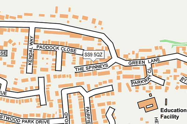 SS9 5QZ map - OS OpenMap – Local (Ordnance Survey) SS9 5QZ map - OS OpenMap – Local (Ordnance Survey)