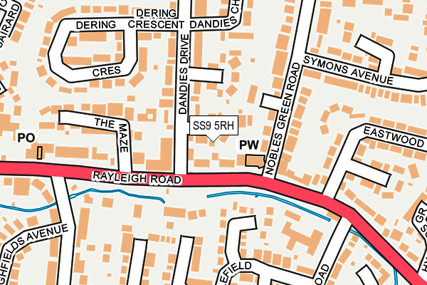 SS9 5RH map - OS OpenMap – Local (Ordnance Survey) SS9 5RH map - OS OpenMap – Local (Ordnance Survey)