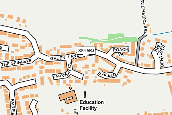 SS9 5RJ map - OS OpenMap – Local (Ordnance Survey) SS9 5RJ map - OS OpenMap – Local (Ordnance Survey)