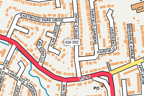 SS9 5RZ map - OS OpenMap – Local (Ordnance Survey) SS9 5RZ map - OS OpenMap – Local (Ordnance Survey)