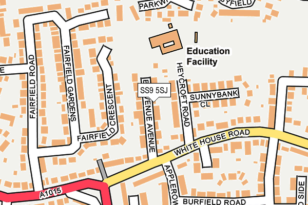 SS9 5SJ map - OS OpenMap – Local (Ordnance Survey)