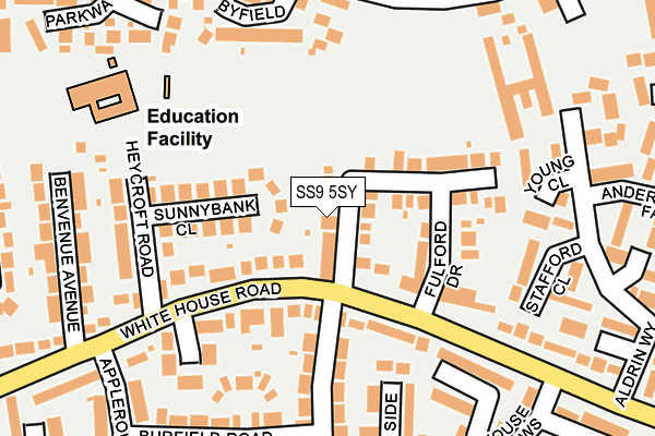 SS9 5SY map - OS OpenMap – Local (Ordnance Survey) SS9 5SY map - OS OpenMap – Local (Ordnance Survey)