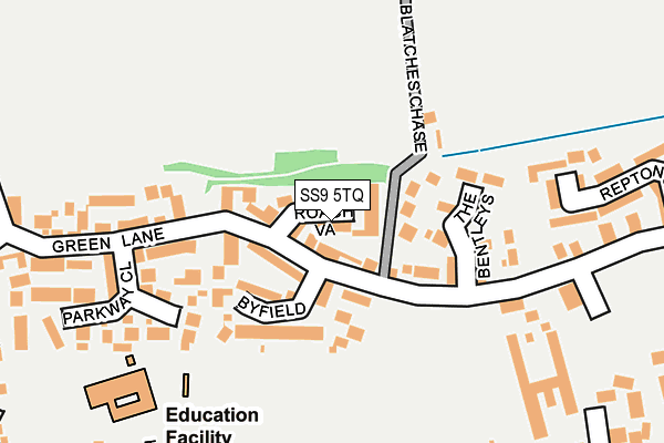 SS9 5TQ map - OS OpenMap – Local (Ordnance Survey) SS9 5TQ map - OS OpenMap – Local (Ordnance Survey)
