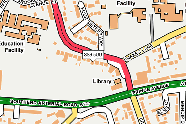 SS9 5UU map - OS OpenMap – Local (Ordnance Survey) SS9 5UU map - OS OpenMap – Local (Ordnance Survey)