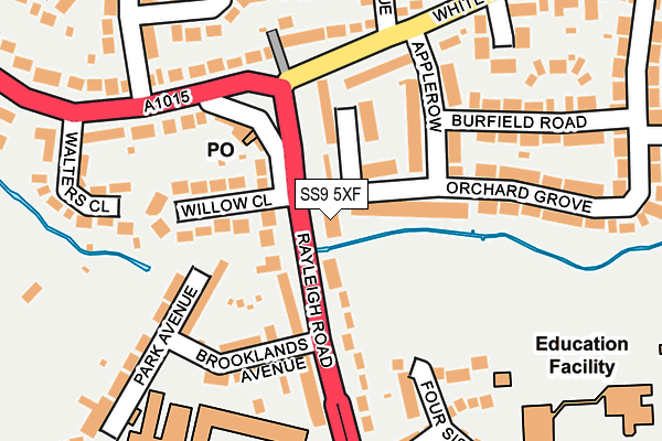SS9 5XF map - OS OpenMap – Local (Ordnance Survey) SS9 5XF map - OS OpenMap – Local (Ordnance Survey)