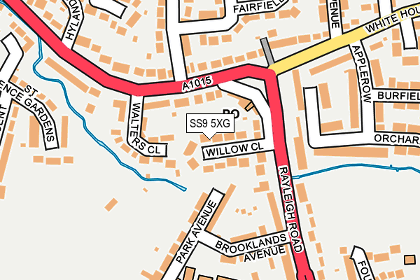 SS9 5XG map - OS OpenMap – Local (Ordnance Survey) SS9 5XG map - OS OpenMap – Local (Ordnance Survey)