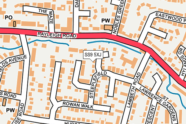 SS9 5XJ map - OS OpenMap – Local (Ordnance Survey) SS9 5XJ map - OS OpenMap – Local (Ordnance Survey)