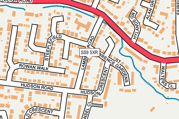SS9 5XR map - OS OpenMap – Local (Ordnance Survey) SS9 5XR map - OS OpenMap – Local (Ordnance Survey)