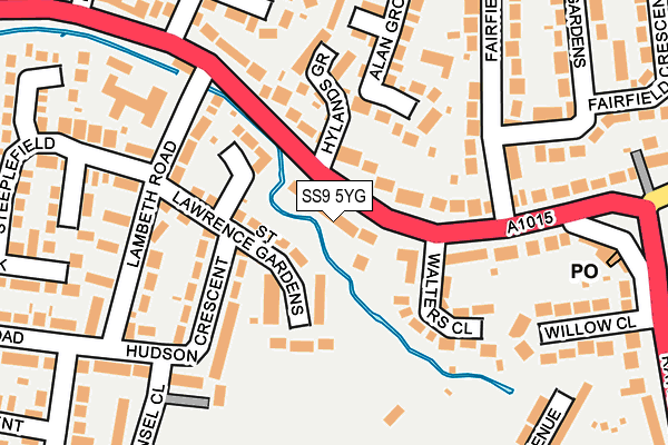 SS9 5YG map - OS OpenMap – Local (Ordnance Survey) SS9 5YG map - OS OpenMap – Local (Ordnance Survey)