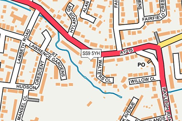 SS9 5YH map - OS OpenMap – Local (Ordnance Survey) SS9 5YH map - OS OpenMap – Local (Ordnance Survey)