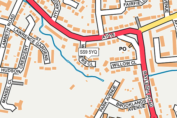 SS9 5YQ map - OS OpenMap – Local (Ordnance Survey) SS9 5YQ map - OS OpenMap – Local (Ordnance Survey)
