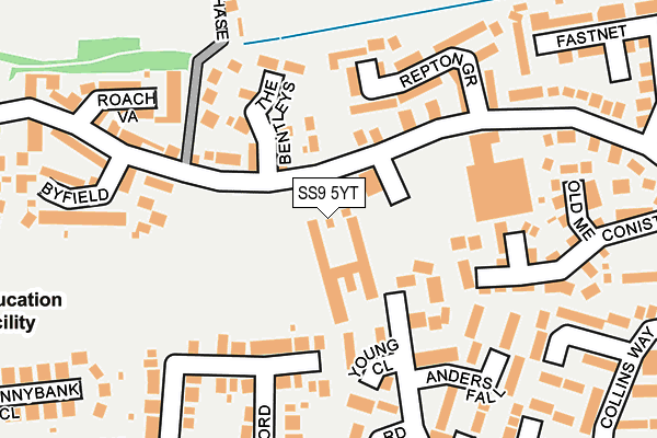 SS9 5YT map - OS OpenMap – Local (Ordnance Survey) SS9 5YT map - OS OpenMap – Local (Ordnance Survey)