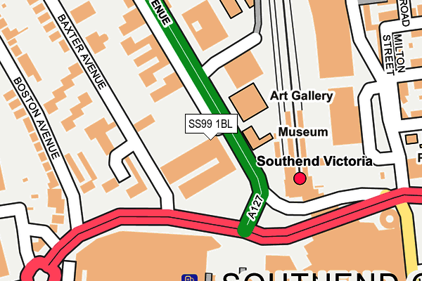SS99 1BL map - OS OpenMap – Local (Ordnance Survey) SS99 1BL map - OS OpenMap – Local (Ordnance Survey)