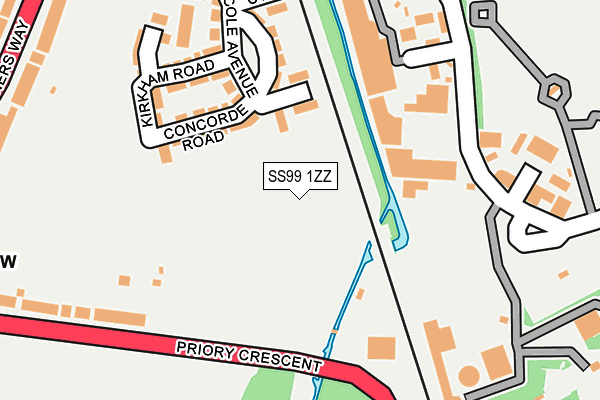 SS99 1ZZ map - OS OpenMap – Local (Ordnance Survey) SS99 1ZZ map - OS OpenMap – Local (Ordnance Survey)