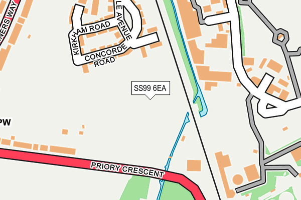 SS99 6EA map - OS OpenMap – Local (Ordnance Survey) SS99 6EA map - OS OpenMap – Local (Ordnance Survey)