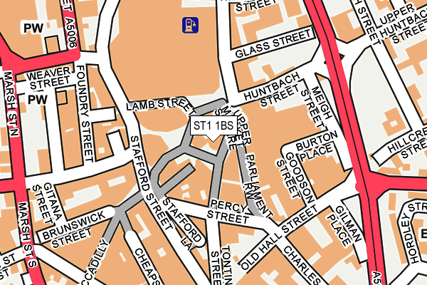 ST1 1BS map - OS OpenMap – Local (Ordnance Survey) ST1 1BS map - OS OpenMap – Local (Ordnance Survey)