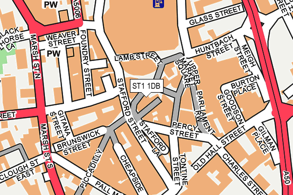 ST1 1DB map - OS OpenMap – Local (Ordnance Survey) ST1 1DB map - OS OpenMap – Local (Ordnance Survey)