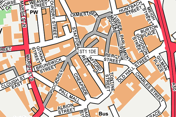 ST1 1DE map - OS OpenMap – Local (Ordnance Survey) ST1 1DE map - OS OpenMap – Local (Ordnance Survey)