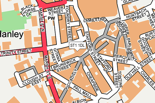 ST1 1DL map - OS OpenMap – Local (Ordnance Survey) ST1 1DL map - OS OpenMap – Local (Ordnance Survey)