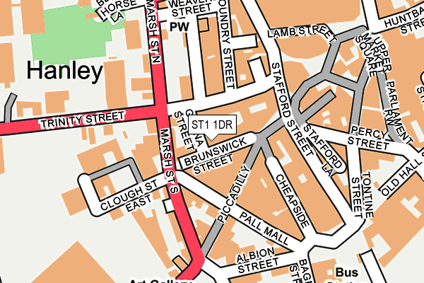 ST1 1DR map - OS OpenMap – Local (Ordnance Survey) ST1 1DR map - OS OpenMap – Local (Ordnance Survey)