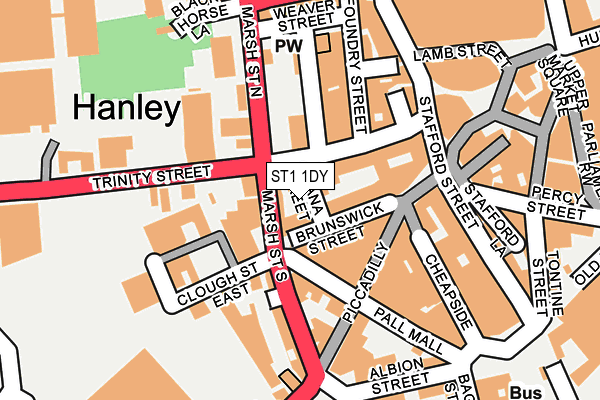 ST1 1DY map - OS OpenMap – Local (Ordnance Survey) ST1 1DY map - OS OpenMap – Local (Ordnance Survey)