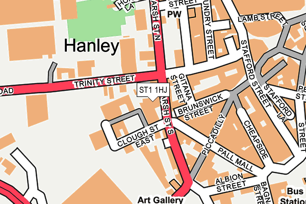ST1 1HJ map - OS OpenMap – Local (Ordnance Survey) ST1 1HJ map - OS OpenMap – Local (Ordnance Survey)