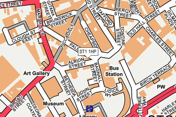ST1 1HP map - OS OpenMap – Local (Ordnance Survey) ST1 1HP map - OS OpenMap – Local (Ordnance Survey)
