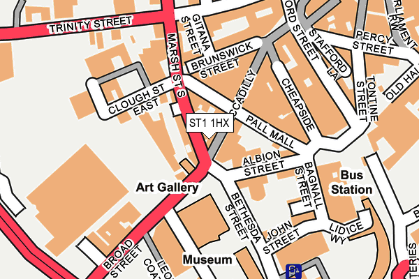 ST1 1HX map - OS OpenMap – Local (Ordnance Survey) ST1 1HX map - OS OpenMap – Local (Ordnance Survey)