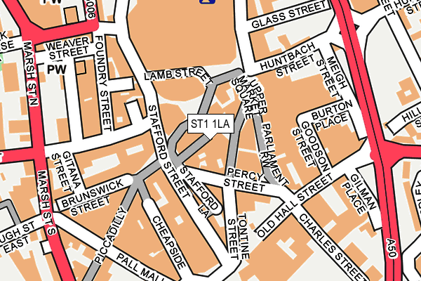 ST1 1LA map - OS OpenMap – Local (Ordnance Survey) ST1 1LA map - OS OpenMap – Local (Ordnance Survey)