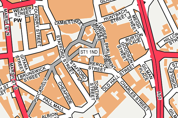 ST1 1ND map - OS OpenMap – Local (Ordnance Survey) ST1 1ND map - OS OpenMap – Local (Ordnance Survey)