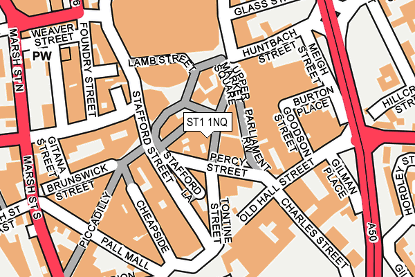 ST1 1NQ map - OS OpenMap – Local (Ordnance Survey) ST1 1NQ map - OS OpenMap – Local (Ordnance Survey)